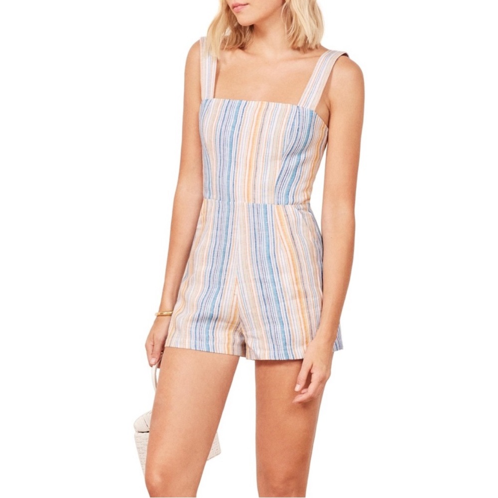 Reformation Striped Romper